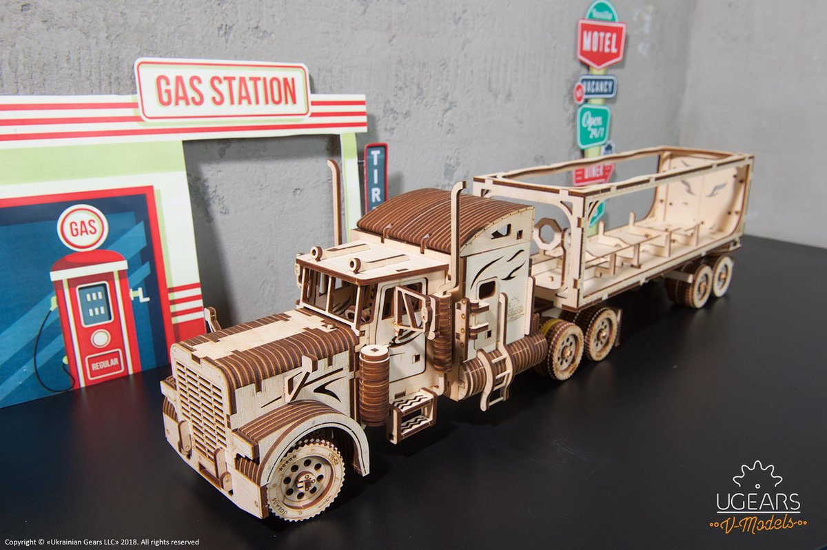 UGEARS Houten 3D Model - Aanhangwagen Voor Heavy Truck — afbeelding 21