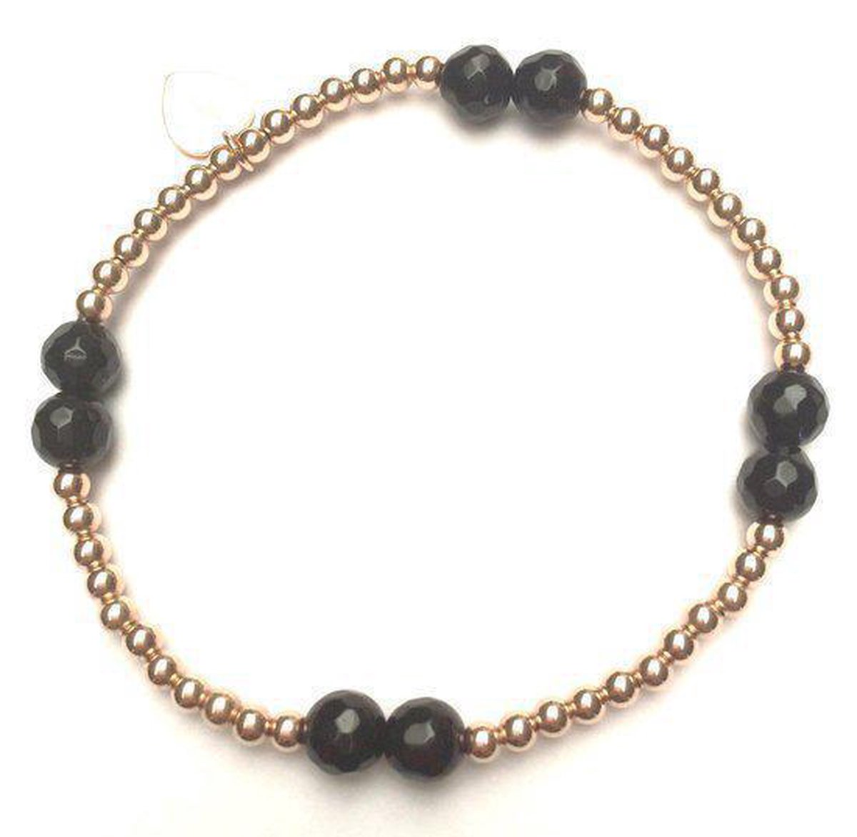 Pscallme - armband - Four black rose-gold coloured