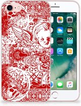 Hoesje Geschikt voor iPhone SE (2020/2022) Geschikt voor iPhone 7/8 Siliconen Case Angel Skull Red