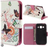 Vlinders kleuren agenda wallet hoesje Samsung Galaxy Ace 4 G357FZ