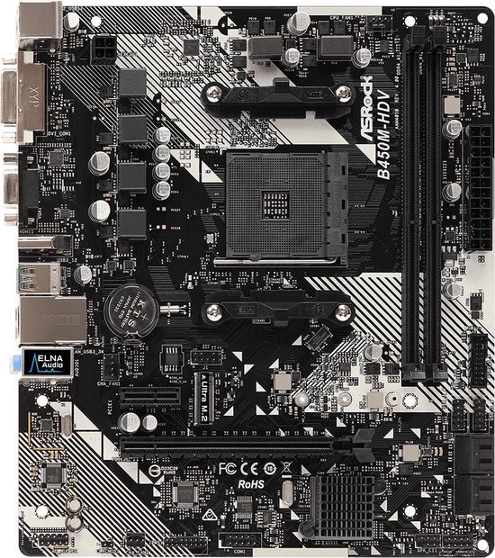 Motherboard ASRock B450M-HDV R4.0 AMD B450 AMD Socket AM4 - Asrock