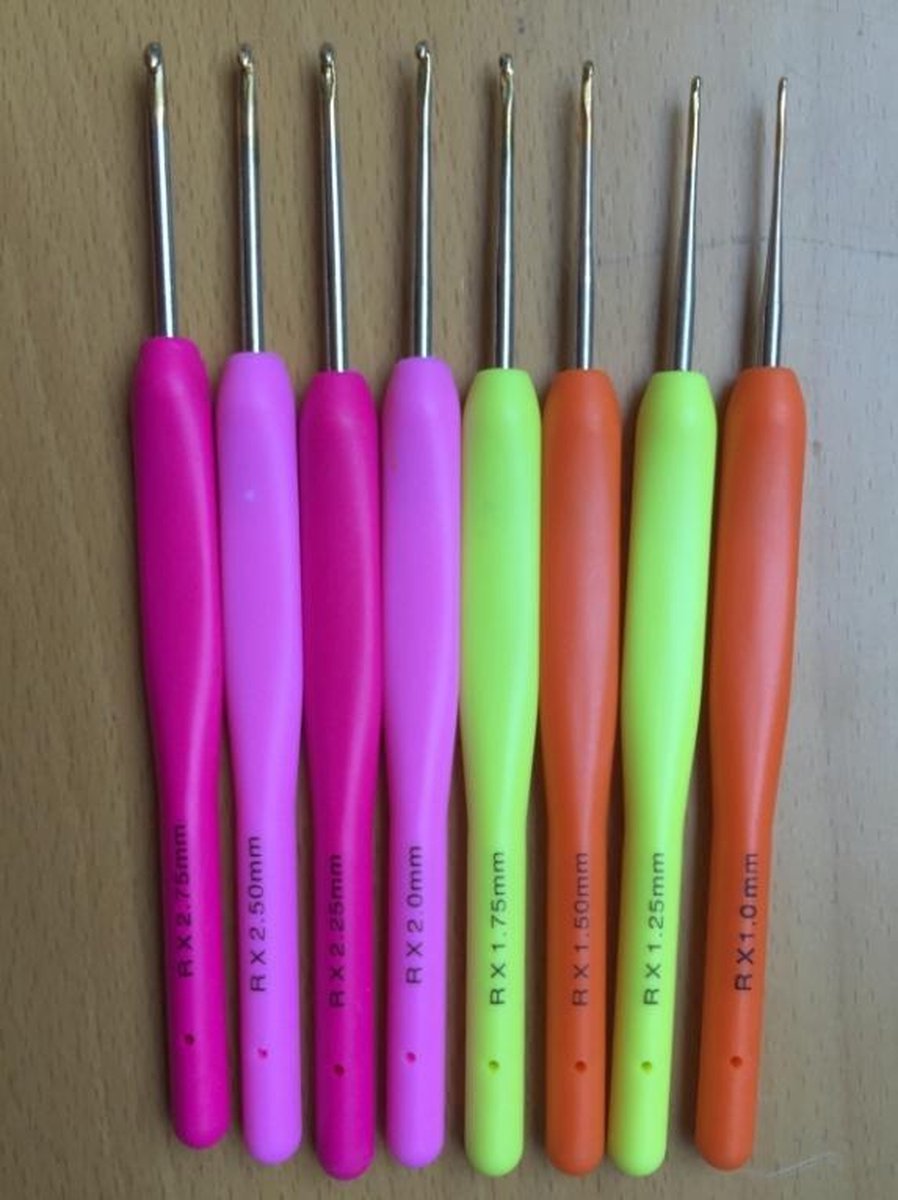 Haaknaalden set van 8 haaknaalden, 12,75 mm