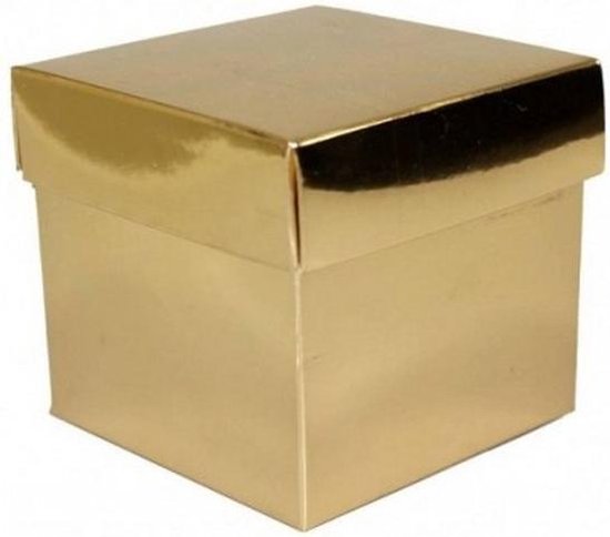bijeenkomst krijgen verwerken Gouden cadeauverpakking decoratie 10 cm kubus | bol.com