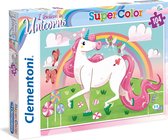 Clementoni Legpuzzel - Supercolor Puzzel Collectie - Unicorn - 104 stukjes, puzzel kinderen
