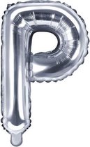 Folie ballon, 35 cm zilver Letter P