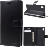 Mercury Blue Moon Wallet case cover Sony Xperia Z5 zwart