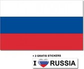 Russische vlag met 2 gratis Rusland stickers