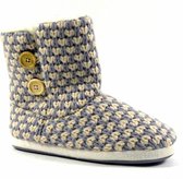 Slof half hoog grijs-multi 2 knoopjes Maat 41