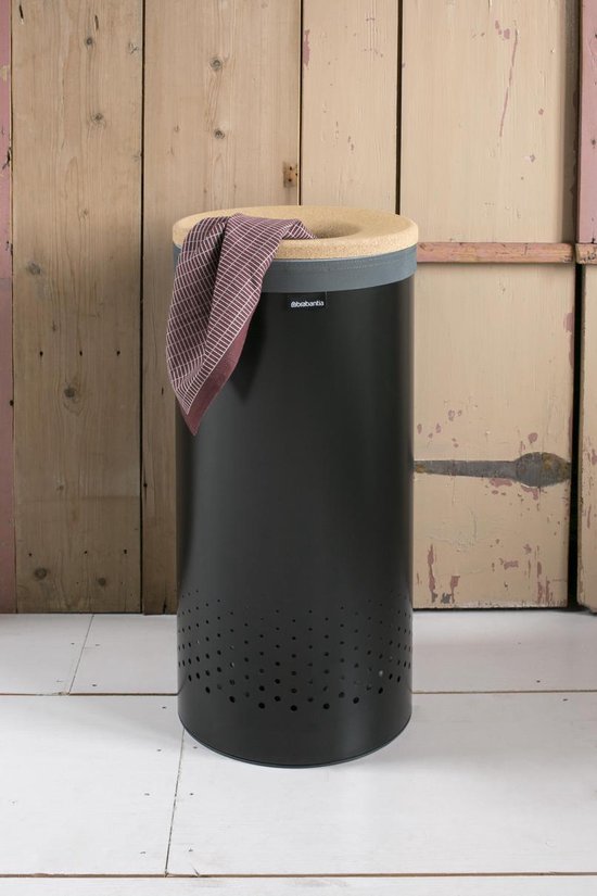 Brabantia Wasmand 35 l Matt Black met kurken deksel