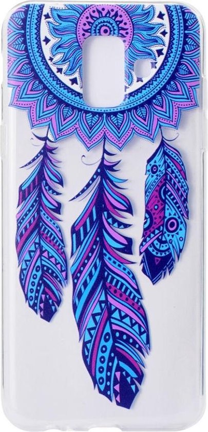 Shop4 - Samsung Galaxy A6 (2018) Hoesje - Zachte Back Case Dromenvanger Kleurrijke Transparant