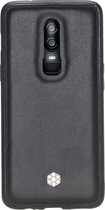 Bomonti™ - OnePlus 6 - Clevercase telefoon hoesje - Zwart Milan - Handmade lederen back cover - Geschikt voor draadloos opladen