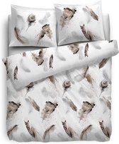 HnL Pure Cotton Dekbedovertrek Birds - Litsjumeaux XL - 260x200/220 - Naturel