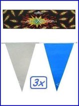 3x Vlaggenlijn Blauw/Wit 10mtr