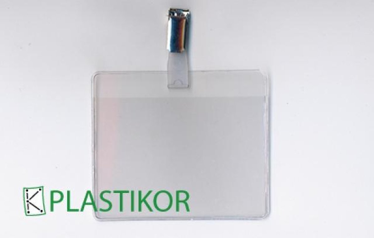 Plastikor Badges met bretelclip 70x95mm, CREDITCARD FORMAAT - 25 Stuks