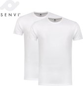 Senvi Basic T-Shirt Wit 2 Pack Maat S