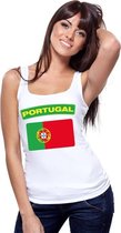 Singlet shirt/ tanktop Portugese vlag wit dames S