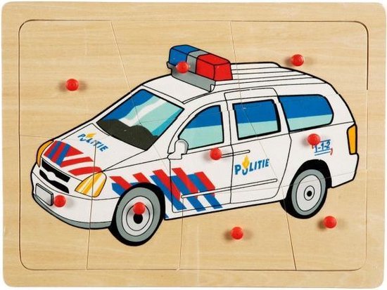 Aannemelijk Hopelijk Haast je Houten puzzel politie auto 9 delig hout | bol.com