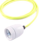 Het Lichtlab No.1 hanglamp met neon geel strijkijzersnoer