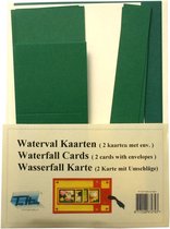 Waterval Kaarten - Donkergroen - 12 Stuks met envelop - Maak mooie kaarten voor elke gelegenheid