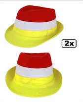 2x Kojak hoedje rood-wit-geel
