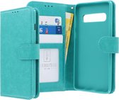 Samsung Galaxy S10+ Bookcase hoesje - CaseBoutique - Effen Turquoise - Kunstleer