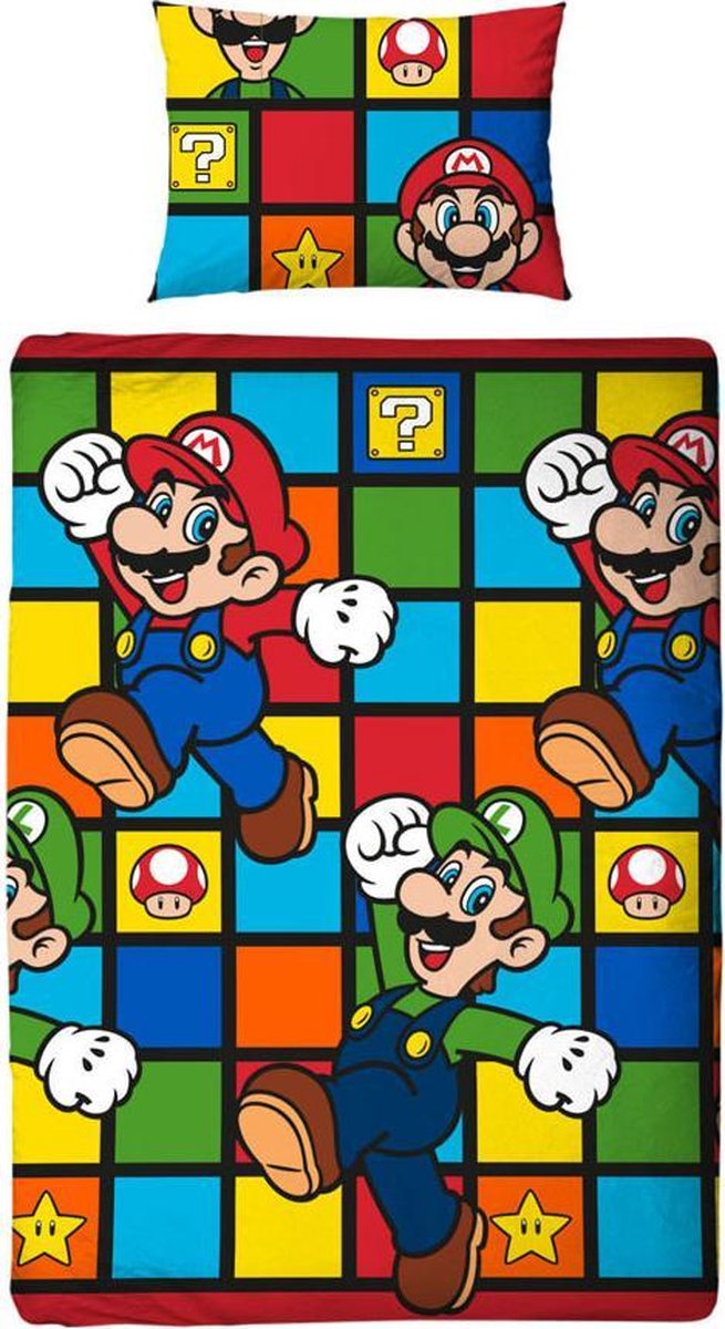 steekpenningen gedragen tweede Super Mario Mario Retro - Dekbedovertrek - Eenpersoons - 135 x 200 cm -  Multi | bol.com