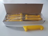 CCblades 6 stuks Geel Uitbeen,keukenmessen gebogen 15 cm flexibel in kartonnen doos verpakt