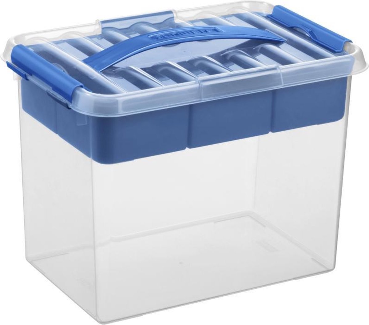 Sunware - Q-line opbergbox met inzet 9L transparant blauw - 30,7 x 20 x 22,3 cm
