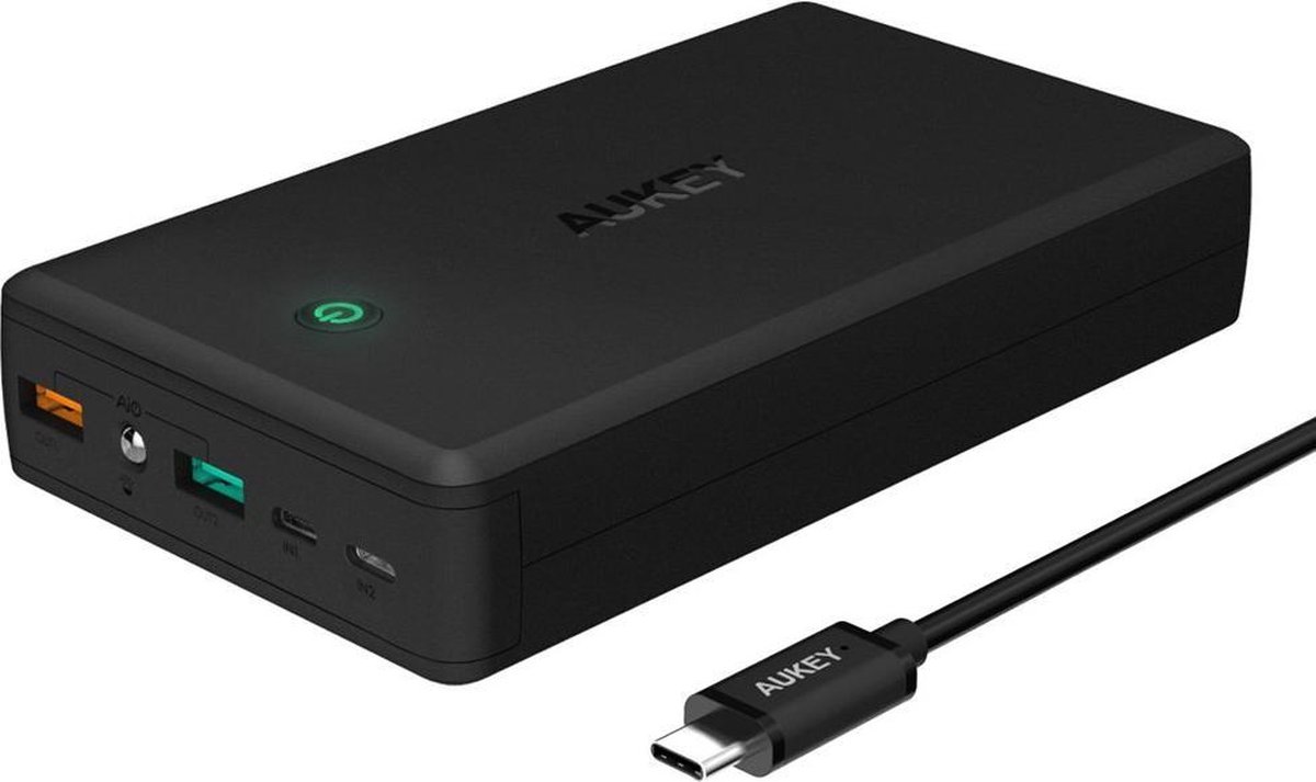 AUKEY Powerbank 30000 mAh 2 USB poorten (Quick Charge 3.0) | bol.