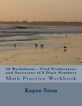 30 Worksheets - Find Predecessor and Successor of 8 Digit Numbers