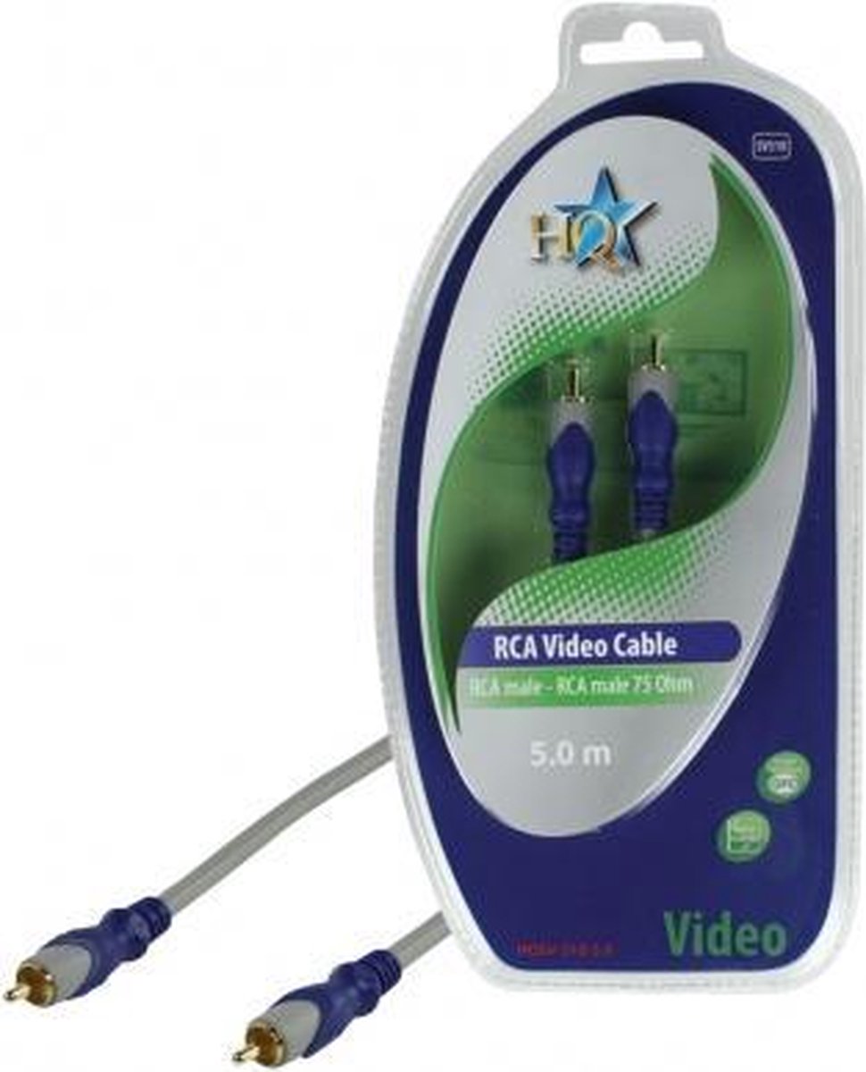 HQ Standaard Rca Mannelijk - Rca Mannelijk 75 Ohm Kabel 5.00 M