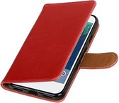 Rood Pull-Up PU booktype wallet cover hoesje voor Google Pixel XL