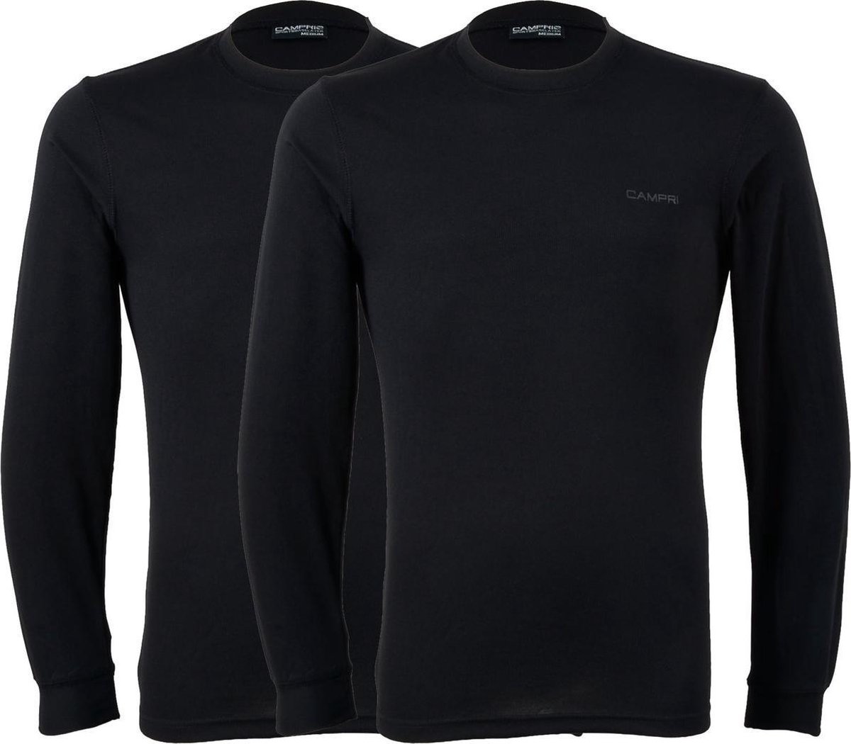 Campri Thermoshirt lange mouw (2-PACK) - Sportshirt - Heren - Maat XL - Zwart