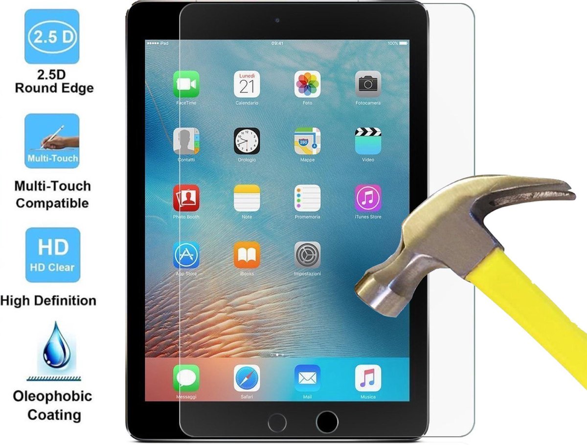 Screenprotector geschikt voor iPad Pro 12.9 Inch (2015) - Tempered Glass Screenprotector Transparant 2,5D 9H (Gehard Glas Screen Protector - 0.3mm)