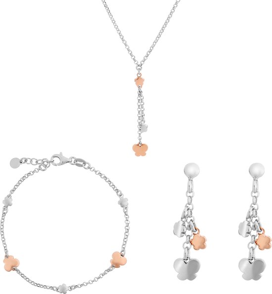Orphelia SET-7386 - Juwelenset: Ketting + Armband + Oorbellen - Zilver 925 Rosé