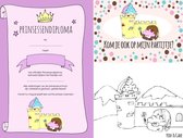 Prinsessenpakket - kinderfeestje: 8 Prinsessen uitnodigingen, 8 Prinsessen diploma's & 8 Prinsessen kleurplaten