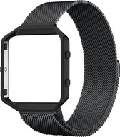 Milanees Horloge Band Geschikt Voor Fitbit Blaze - Metalen Milanese Strap - Armband Strap RVS - Small/Large - Zwart