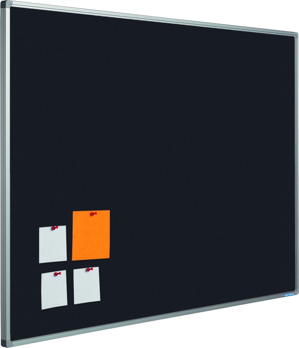 Prikbord Softline profiel 16mm bulletin Zwart - 120x180cm