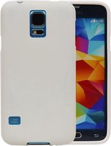 Wit Zand TPU back case cover hoesje voor Samsung Galaxy S5