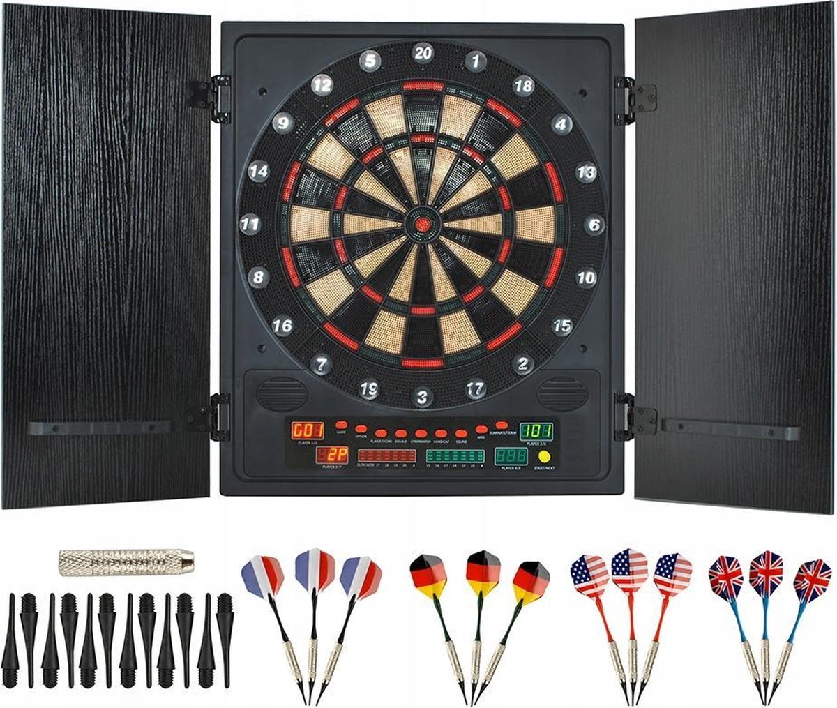 hoop Ondergeschikt meerderheid Elektronisch Wand Dartbord Kast Set - Darts Board Kabinet - Kinder Dartpel  Dartsset | bol.com