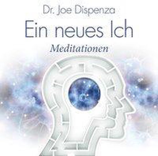 Dr. Joe Dispenza Ein neues Ich Méditations, une image d'une tête avec une structure de labyrinthe à l'intérieur, avec une concentration bleue et étoilée au centre.