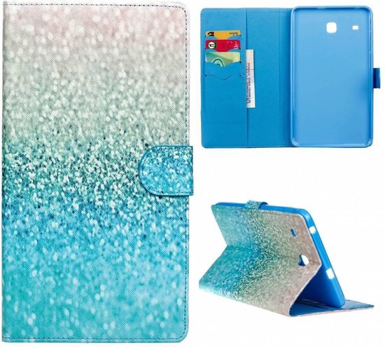 GSMWise - Samsung Galaxy Tab E 8.0 - Creatieve Tablet Hoes Glitter Grind  Design - Blauw | bol.com