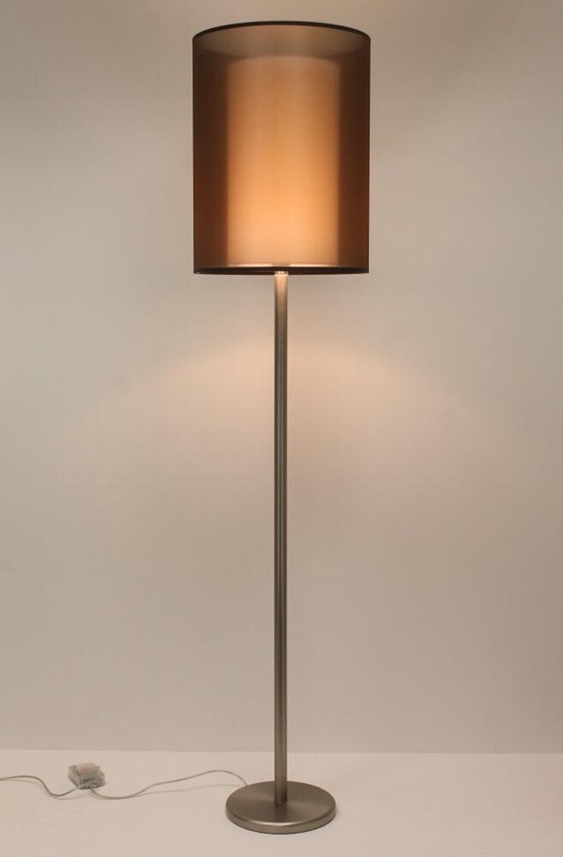 Stalen ronde vloerlamp FIRMO | kap 2373|1 bruin Ø 40 cm bol.com