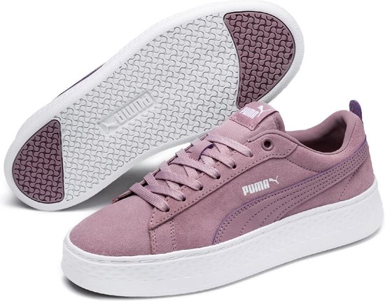 PUMA Smash Platform SD Sneakers Dames - Elderberry / Puma White | Bestel nu!