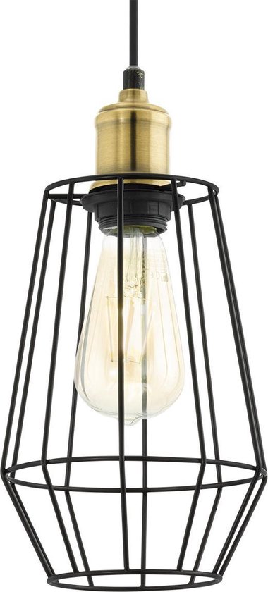 EGLO Vintage Denham - Lampe suspendue - 1 lumière - Bronze, Noir