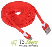 Micro USB Kabel Datacable 3 meter Universeel Red Rood