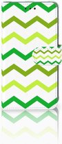 Portemonnee hoesje Geschikt voor iPhone XR Zigzag Groen
