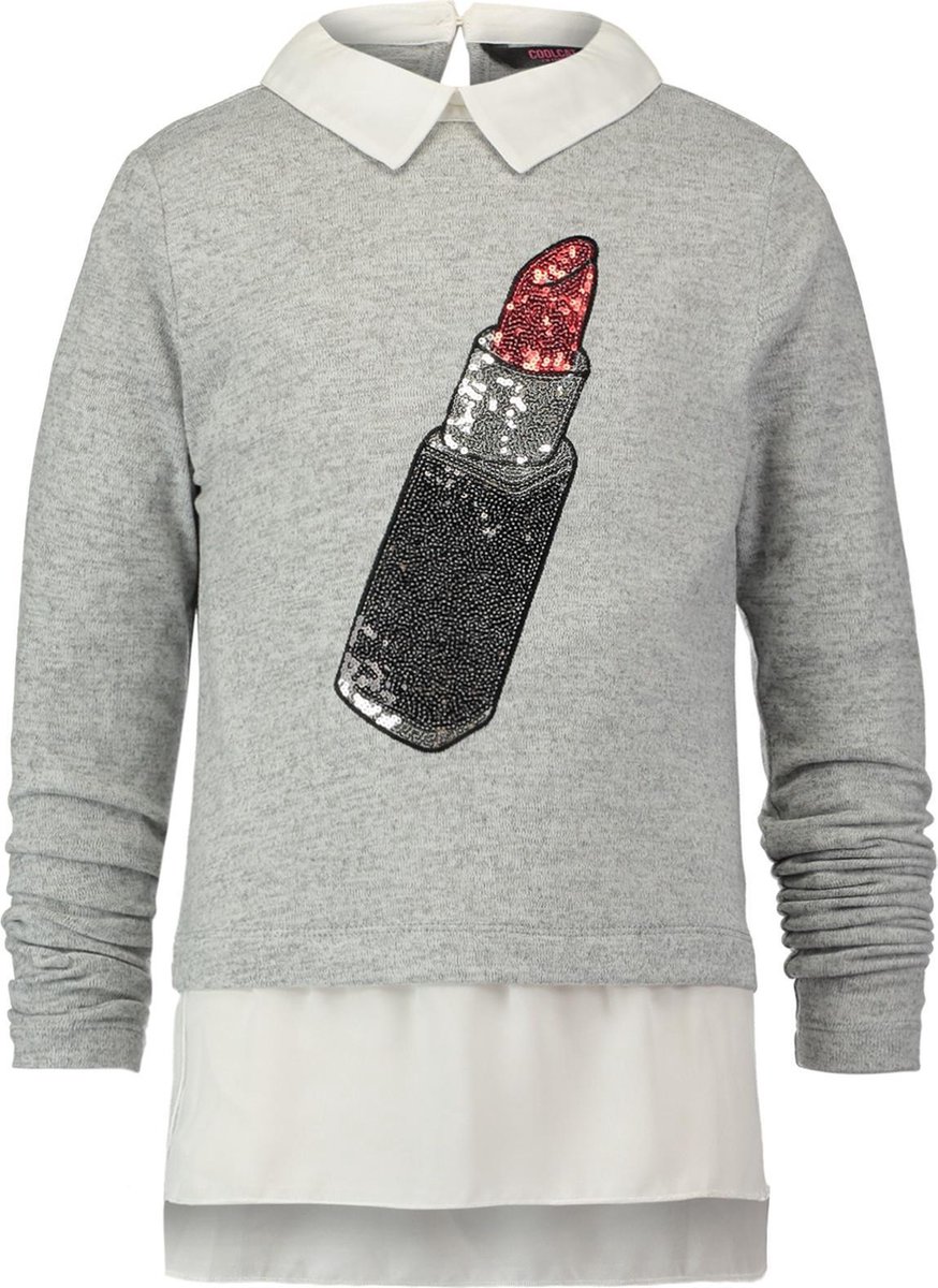| CoolCat Meisjes Trui Licht Grijs Melange 122128 CoolCat Coca Cola hoodie wit | wehkamp