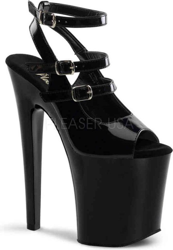 Pleaser - XTREME-873 Sandaal met enkelband, Paaldans schoenen - Paaldans schoenen - 37 Shoes - Zwart