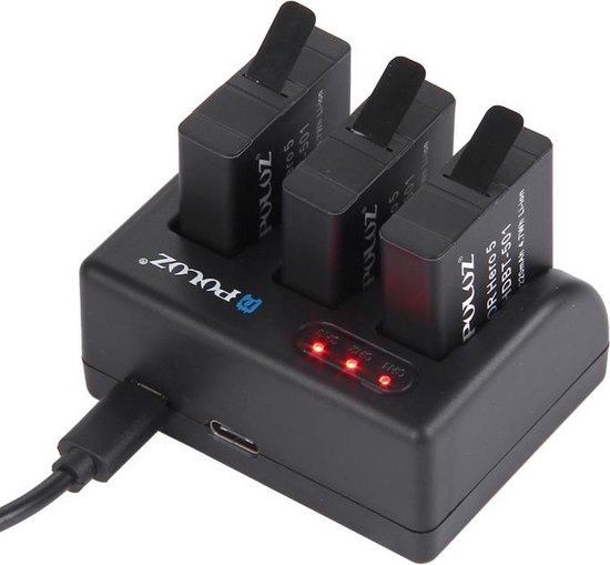 3X Externe batterij oplader voor GoPro Hero 7 (black/white/silver) / 6 / | accu... | bol.com
